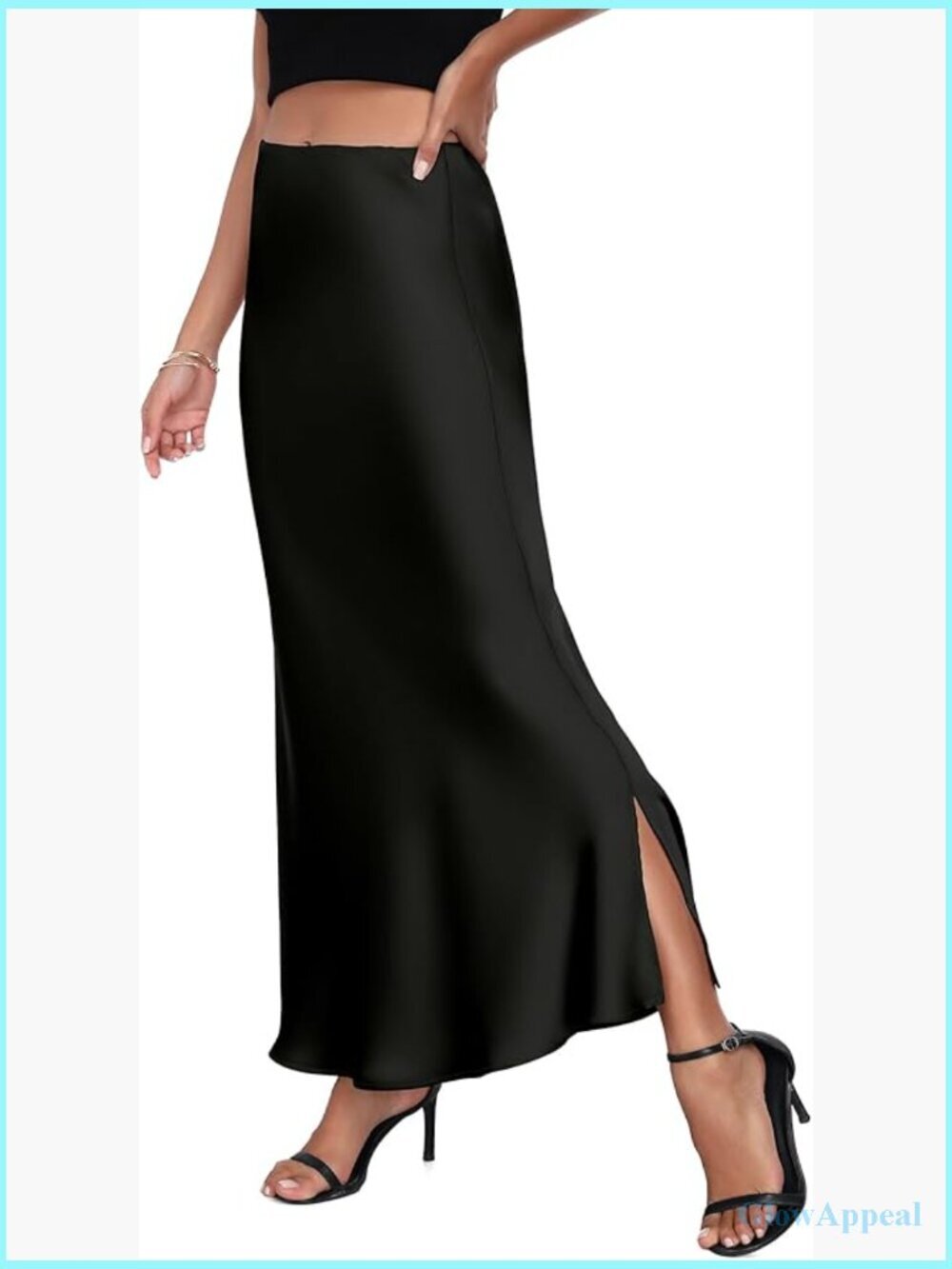 High Waist Maxi Skirt Satin A-Line Flared Party Cocktail